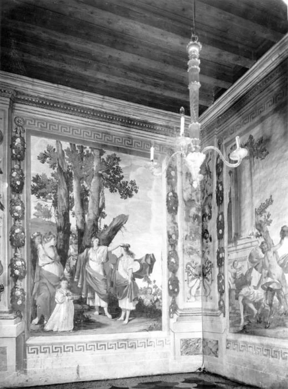 Incoronazione di Amarilli vincitrice della gara di bacio - Corisca inseguita da un satiro, Caldogno, Villa Caldogno